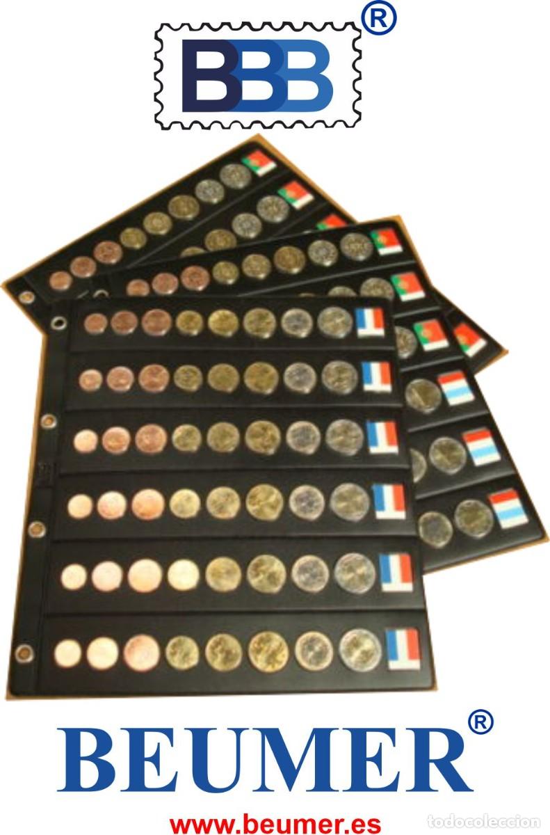 Material numism&aacute;tico: Hoja BBB BEUMER; especial. RIGIDA.Con solapa de cierre. Interior Bandeja flocada. - Foto 21