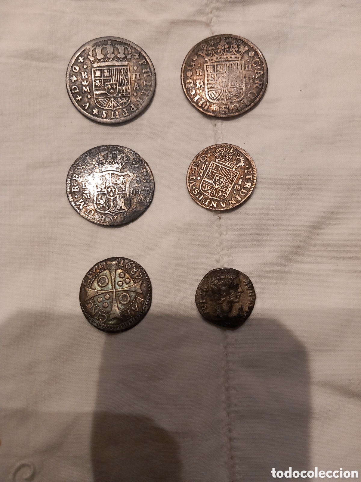 Material numism&aacute;tico: Lote 6 monedas antiguas de plata - Foto 1