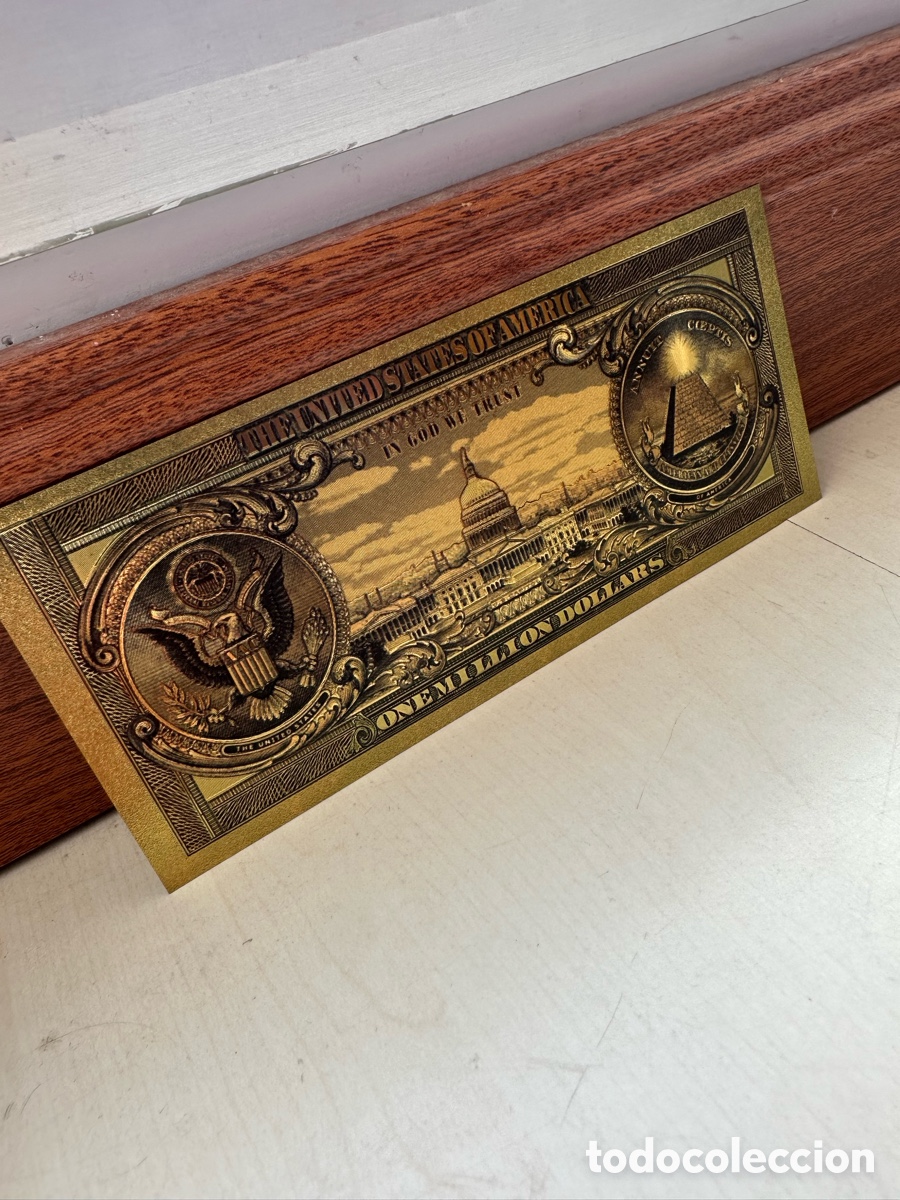 Material numism&aacute;tico: Billete 1 Mill&oacute;n Dollars Oro laminado - Foto 3