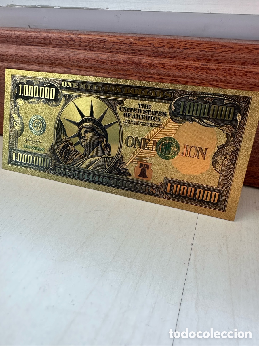 Material numism&aacute;tico: Billete 1 Mill&oacute;n Dollars Oro laminado - Foto 1