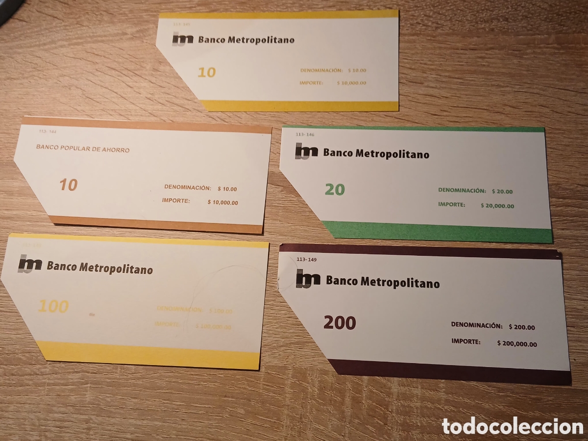 Material numism&aacute;tico: L36B15.Lote de 5 separadores de pacas de billetes - Foto 1