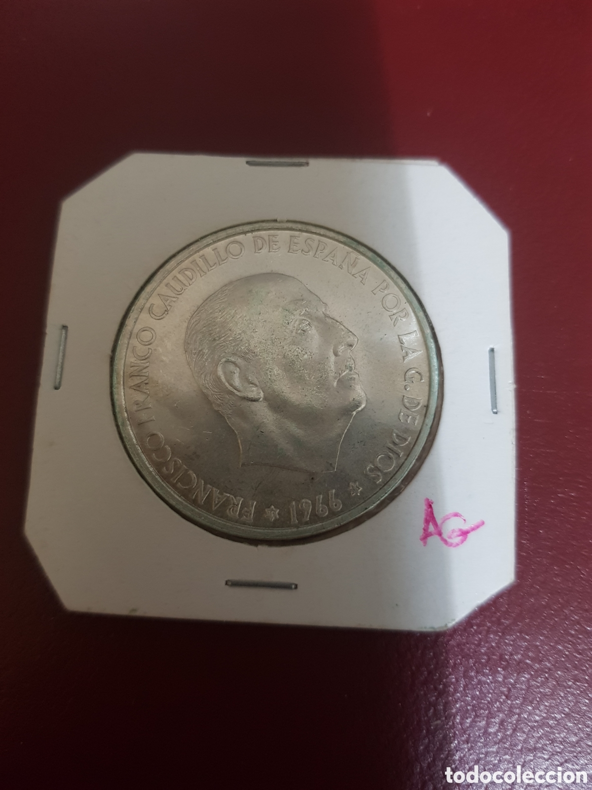 Material numism&aacute;tico: Moneda de plata 100 psta.Franco 1966 - Foto 1