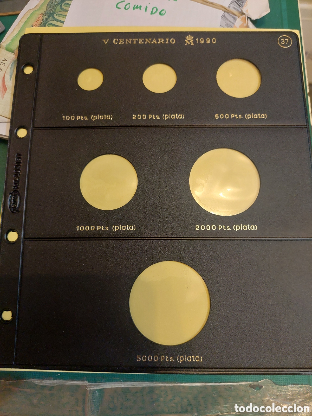Material numism&aacute;tico: 37 PARDO HOJA para ver centenario 1990 plata - Foto 1