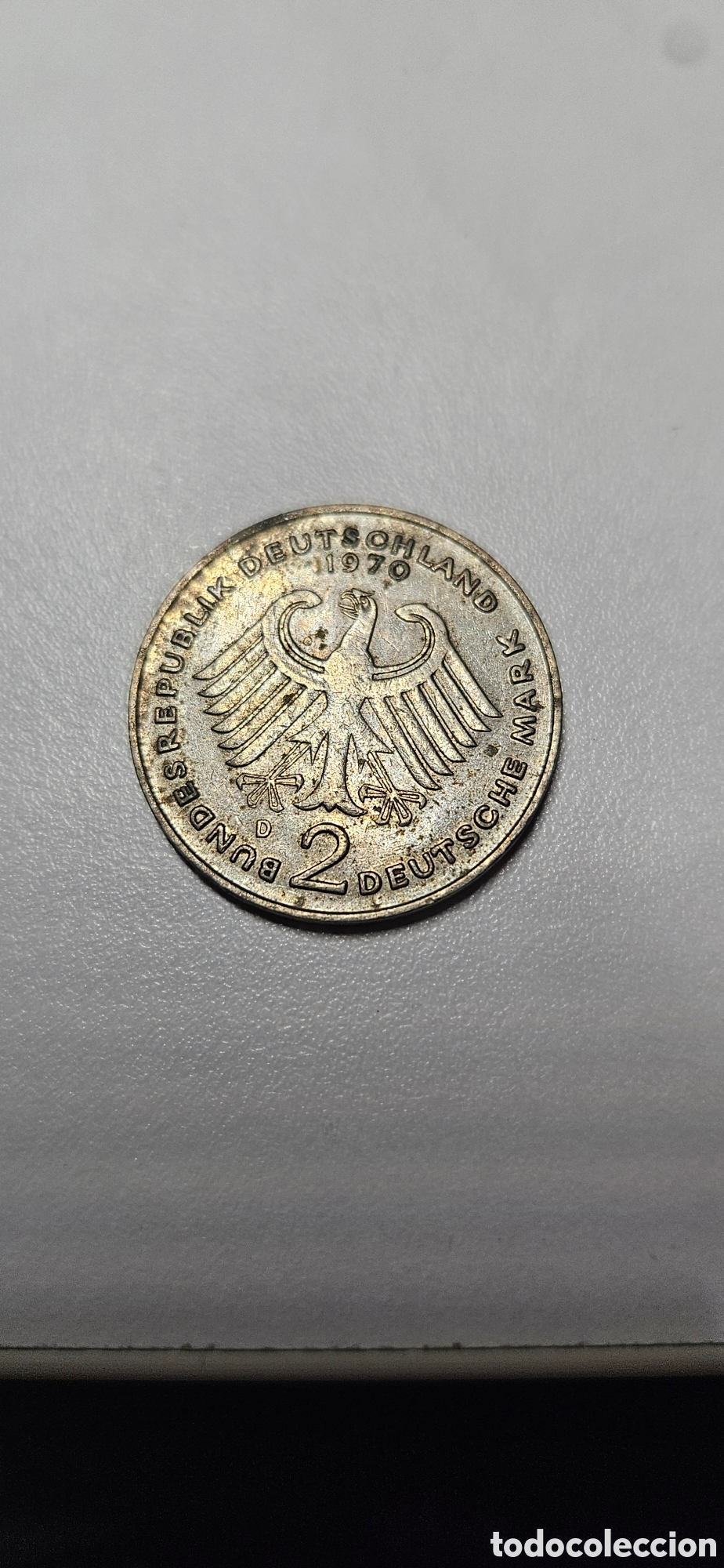 Material numism&aacute;tico: Moneda 2 Marcos Alemanes Konrad Adenauer - Foto 2