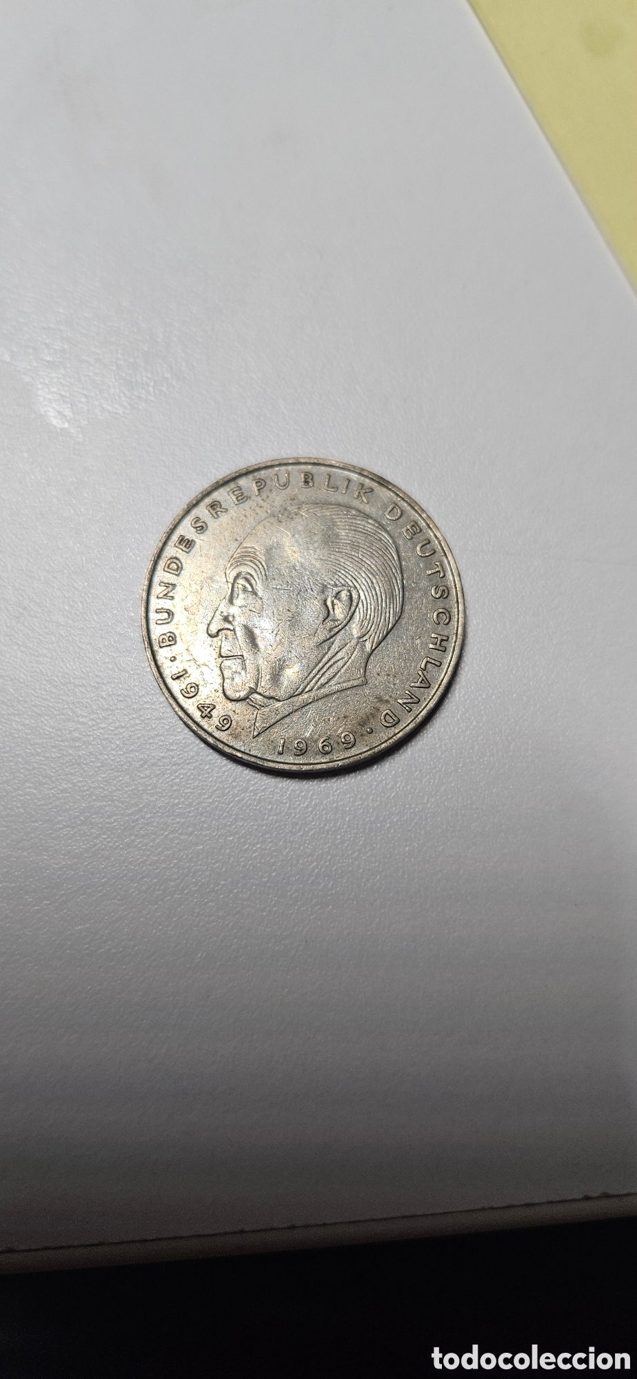 Material numism&aacute;tico: Moneda 2 Marcos Alemanes Konrad Adenauer - Foto 1