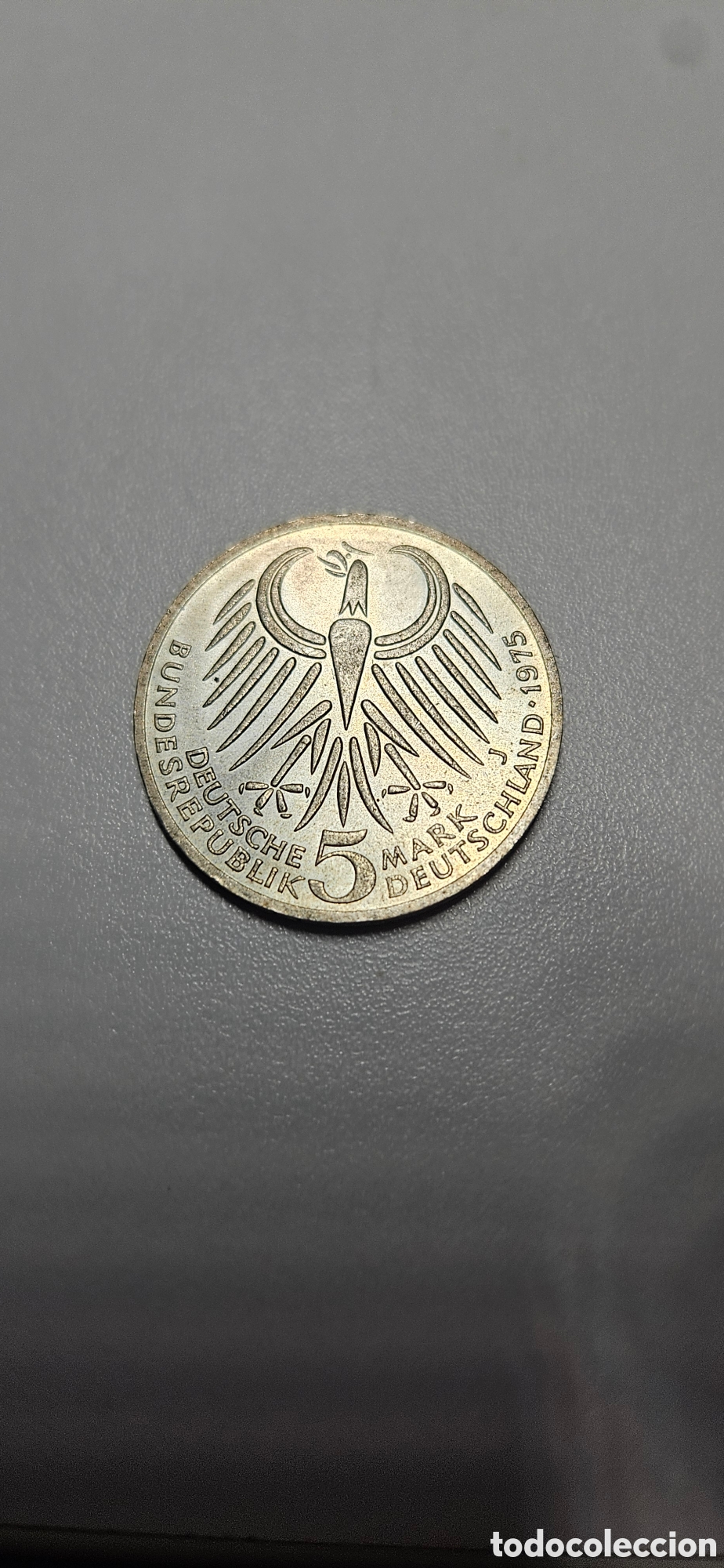 Material numism&aacute;tico: Moneda 50 aniversario muerte Friedrich Ebert 1975-J - Foto 2