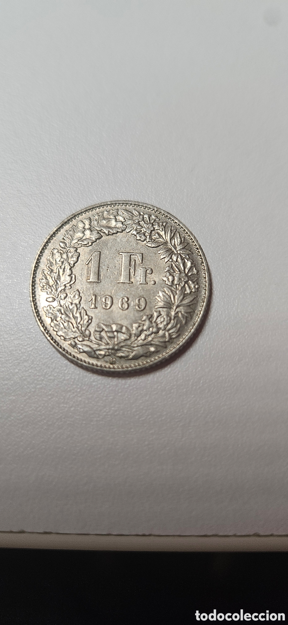 Material numism&aacute;tico: Moneda de 1 Franco Suizo 1969 - Foto 2