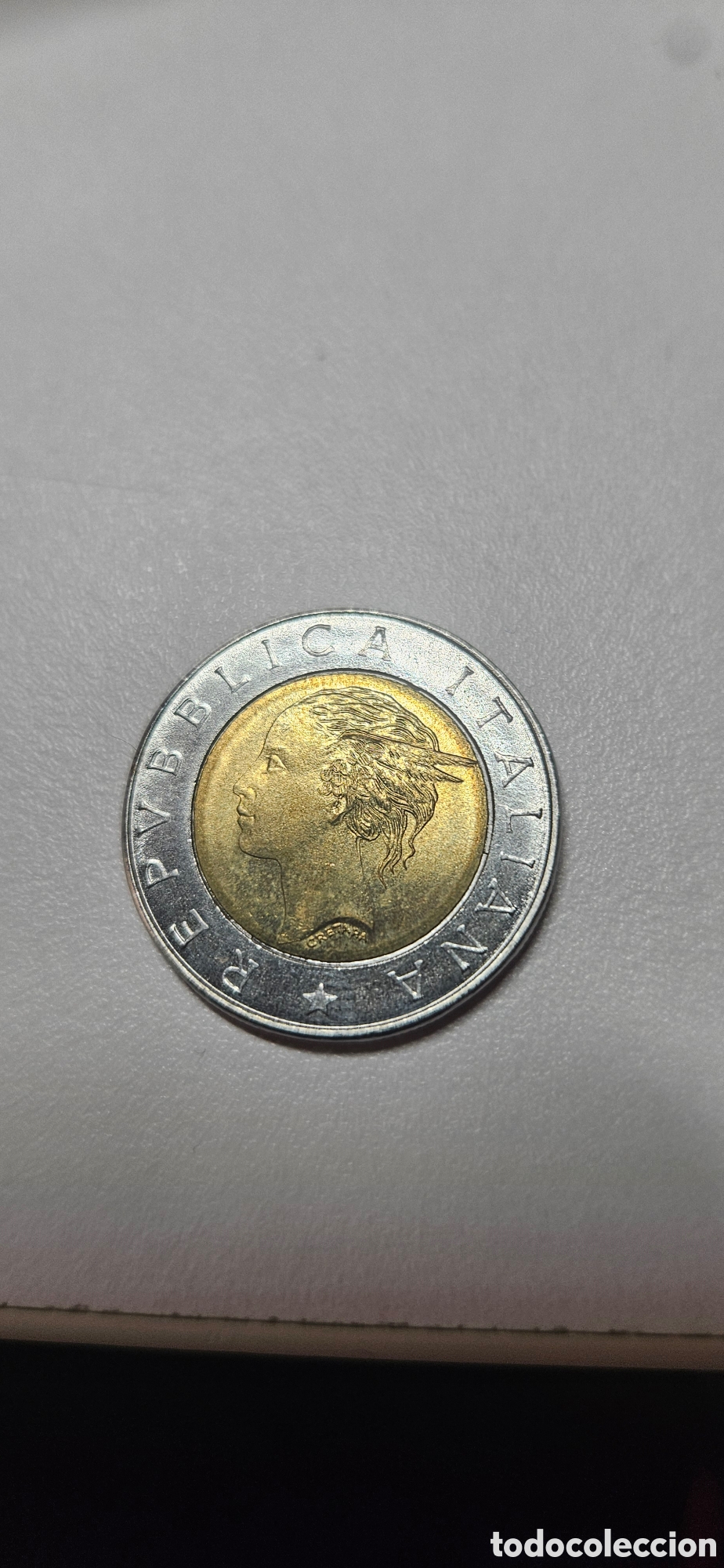 Material numism&aacute;tico: Moneda de 500 liras .100 aniversario - Foto 2