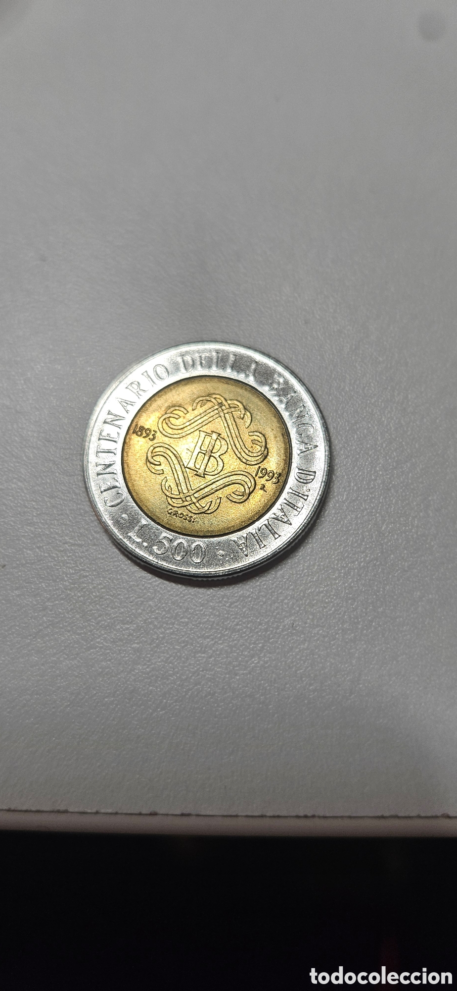 Material numism&aacute;tico: Moneda de 500 liras .100 aniversario - Foto 1