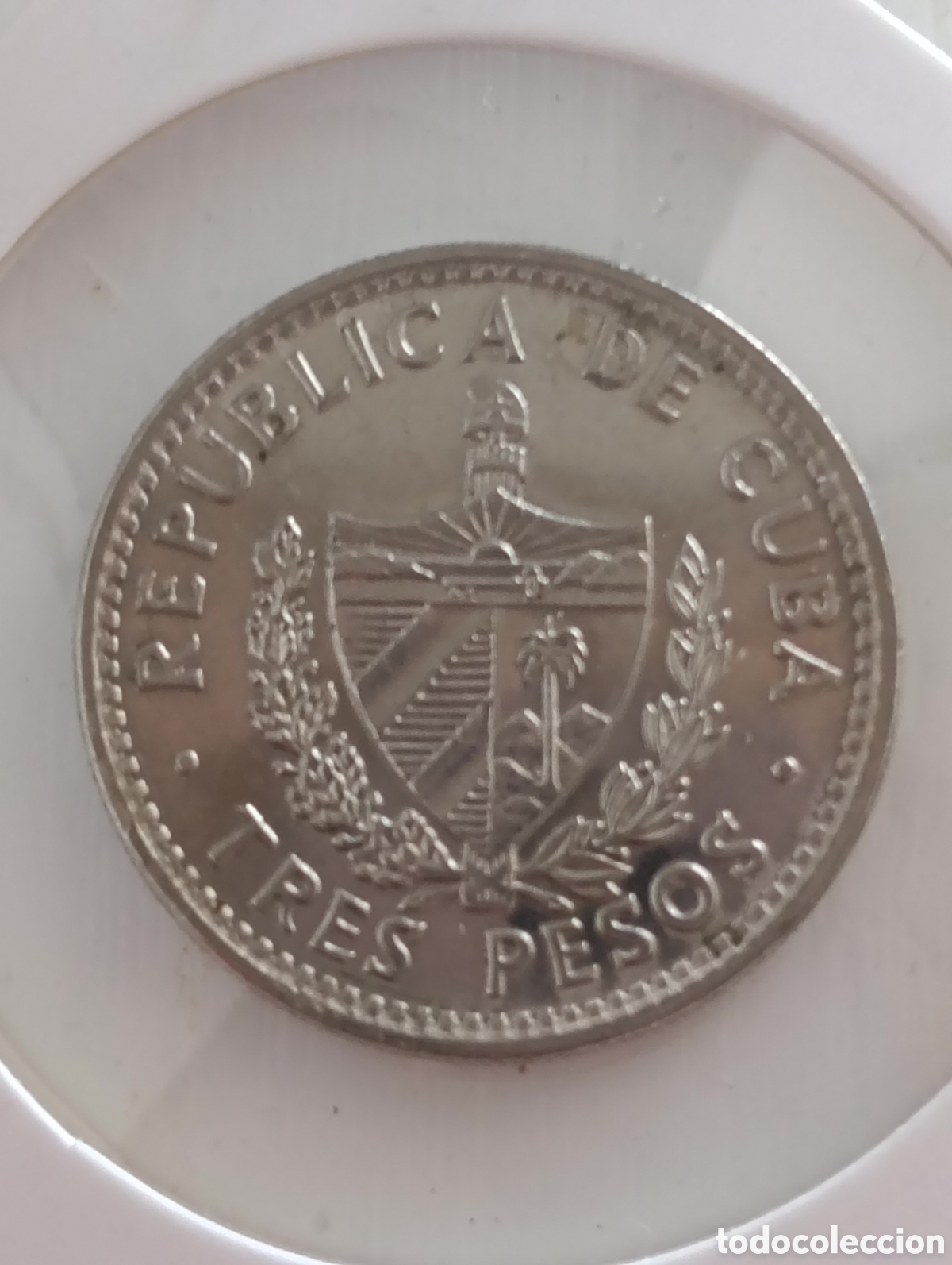 Material numism&aacute;tico: Monedas de 3 pesos cuba 2002 - Foto 2