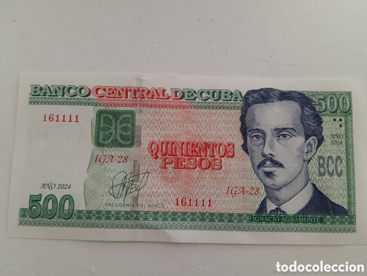 Material numism&aacute;tico: Billete 500 Pesos Cuba 2024 Ignacio Agramonte - Foto 1