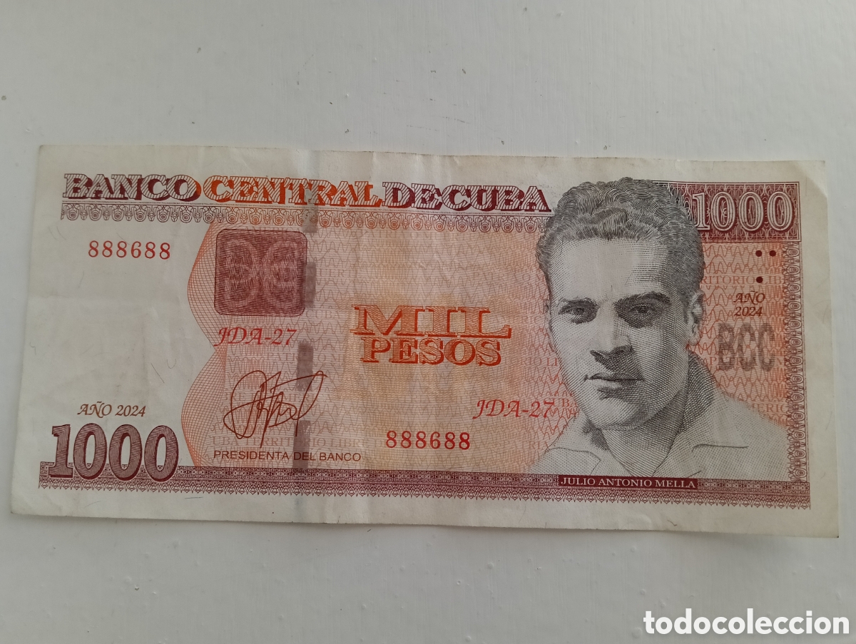 Material numism&aacute;tico: Billete de 1000 pesos Cuba ( casi s&oacute;lido ) - Foto 1