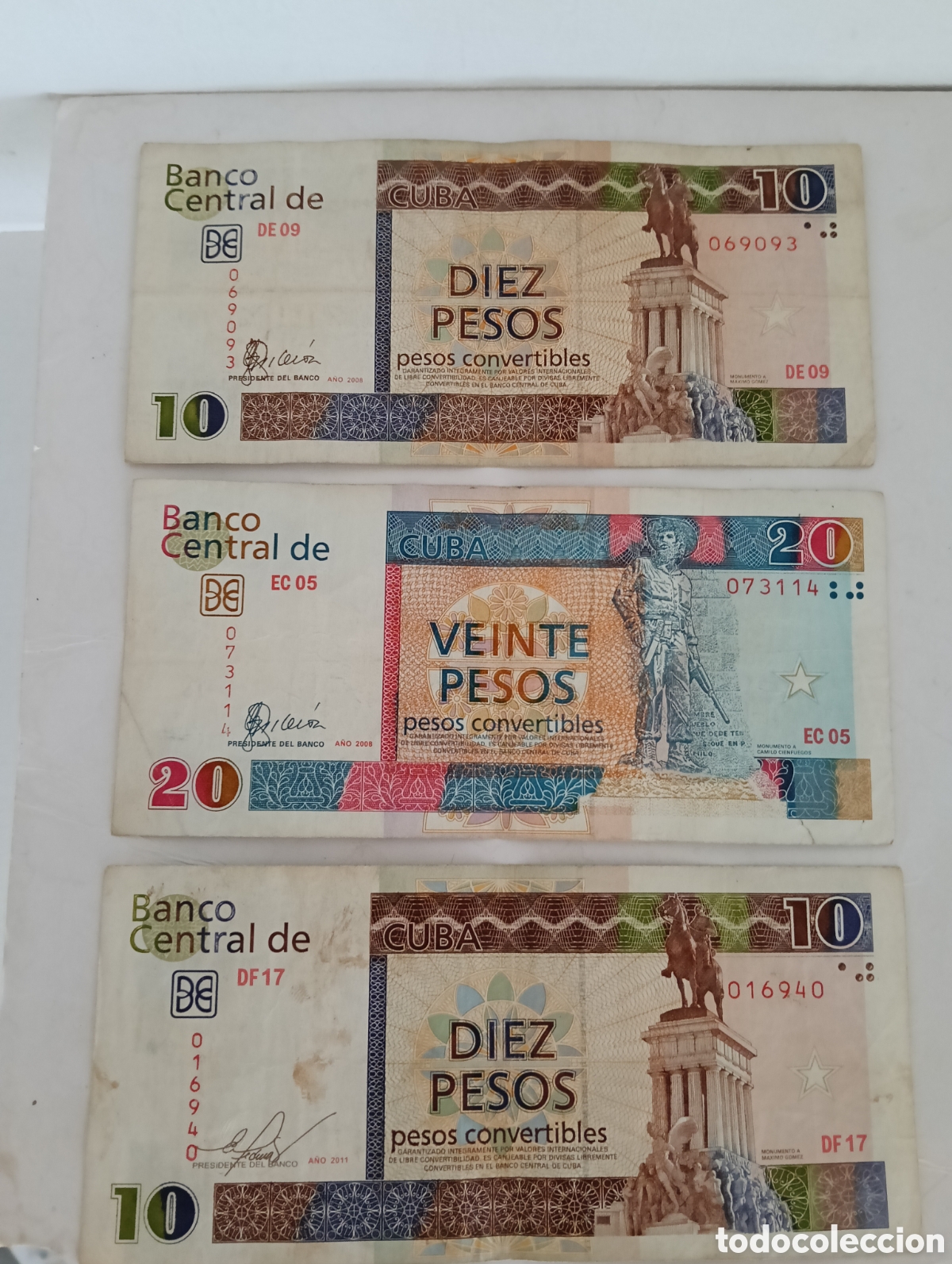 Material numism&aacute;tico: Lote de 3 billetes CUC , cuba - Foto 1