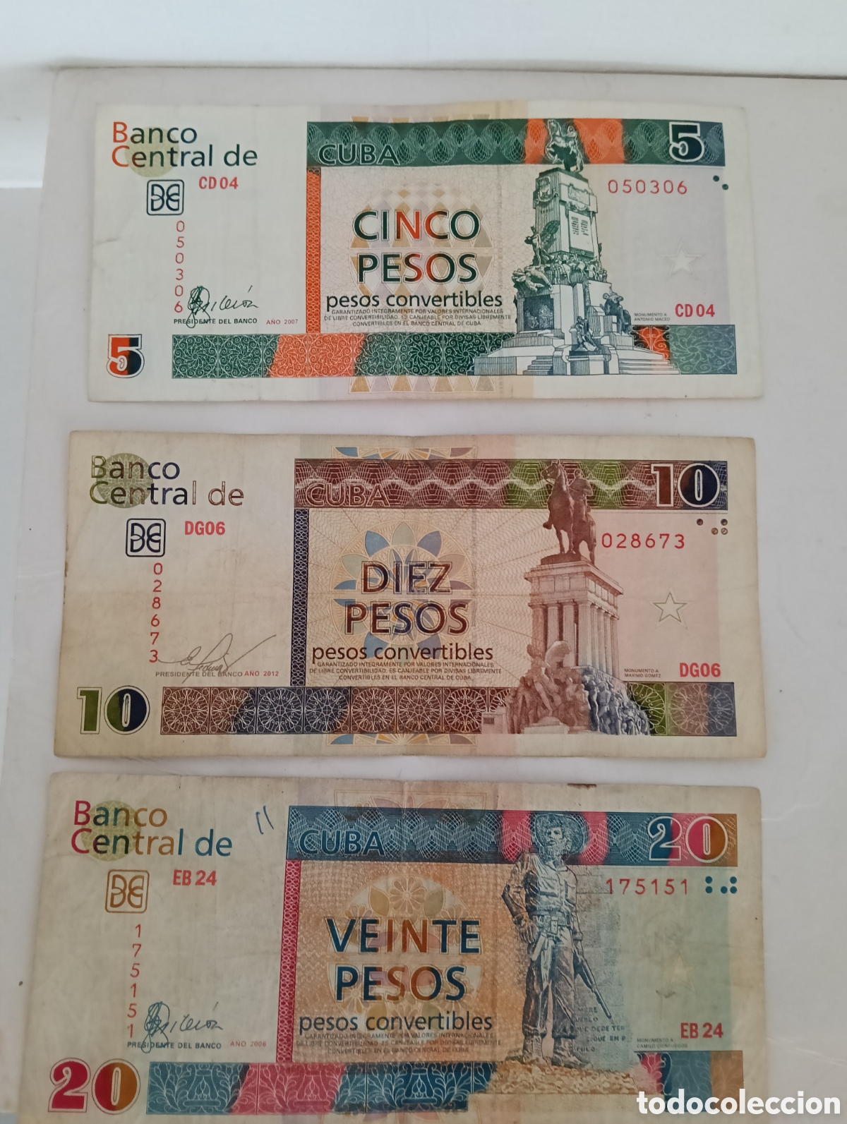 Material numism&aacute;tico: Lote de 3 billetes CUC ( Cuba ) - Foto 1