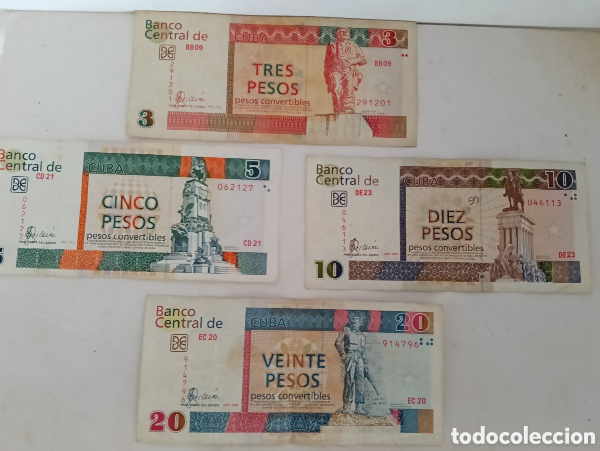 Material numism&aacute;tico: Lote billetes( cuc )Cuba - Foto 1