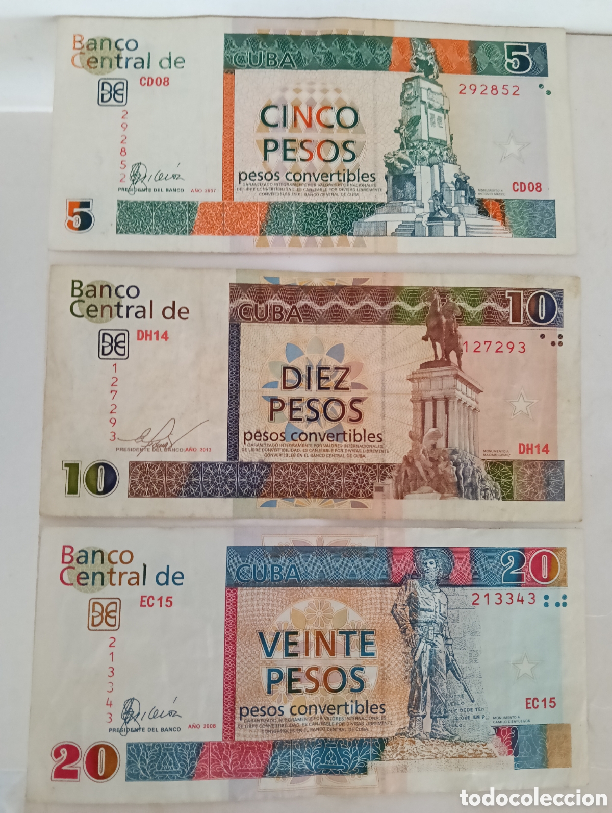 Material numism&aacute;tico: Lote billetes convertibles Cuba - Foto 1