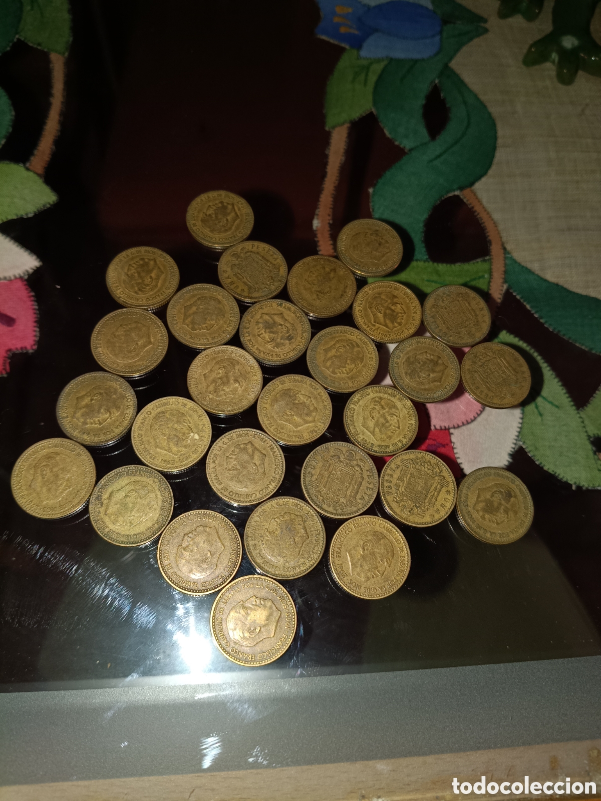 Material numism&aacute;tico: 28 monedas 1 peseta 1963 - Foto 1