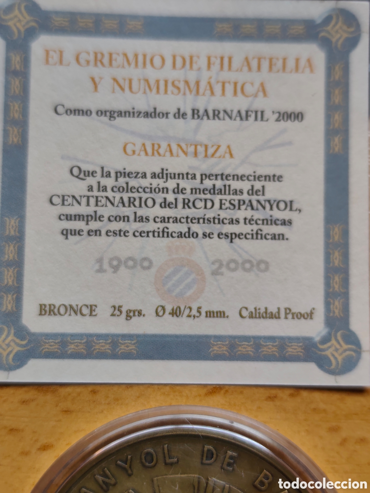 Material numism&aacute;tico: Moneda Rcd espa&ntilde;ol Centenario de bronce - Foto 4