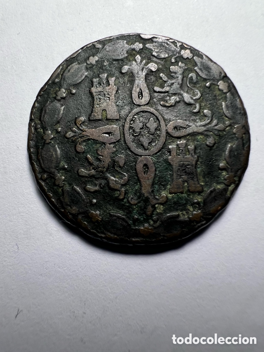 Material numism&aacute;tico: 8 Maravedis 1824 Fernando VII - Foto 2