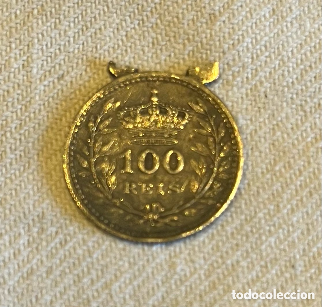 Material numism&aacute;tico: Moneda EMMANUEL II de 100 reis del a&ntilde;o 1910 - Foto 2