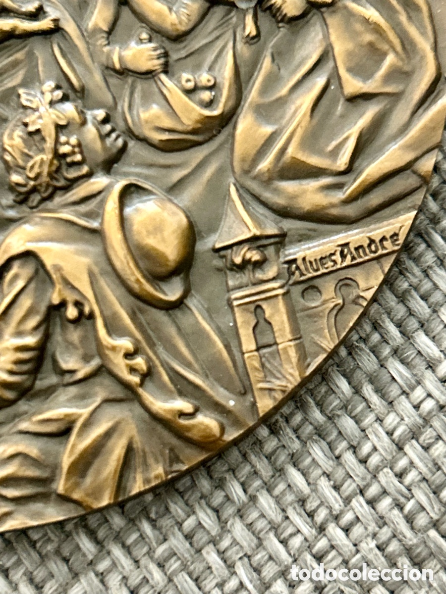 Material numism&aacute;tico: Medalla de bronce del escultor Alves Andr&eacute;s - Foto 3