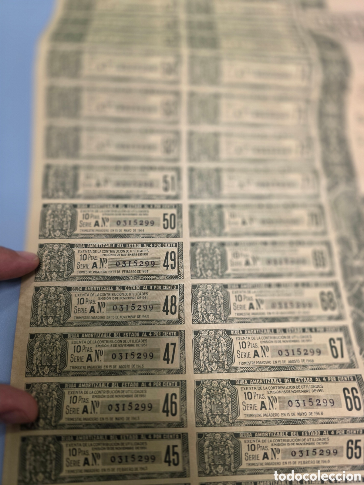 Material numism&aacute;tico: Acci&oacute;n - Deuda Amortizable del Estado 4% - A&ntilde;o 1951 - Foto 7
