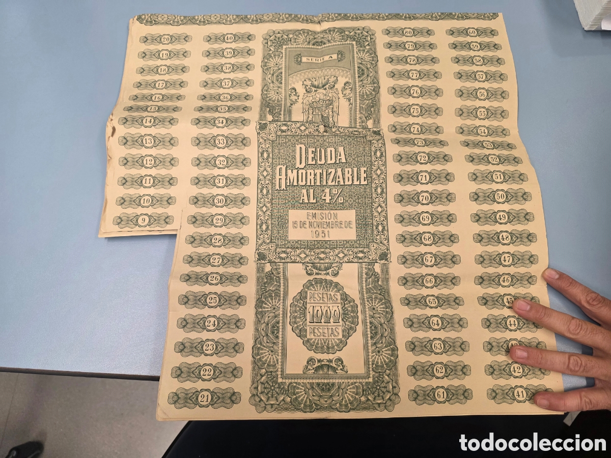 Material numism&aacute;tico: Acci&oacute;n - Deuda Amortizable del Estado 4% - A&ntilde;o 1951 - Foto 1