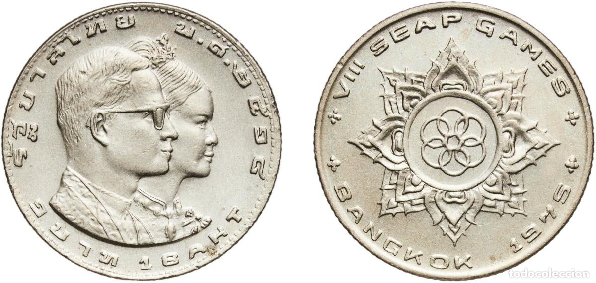 Material numism&aacute;tico: Thailand Kingdom 2518 (1975) 1 Baht - Rama IX (8th SEAP Games) Copper-nickel (3000000) 6.94g UNC Y