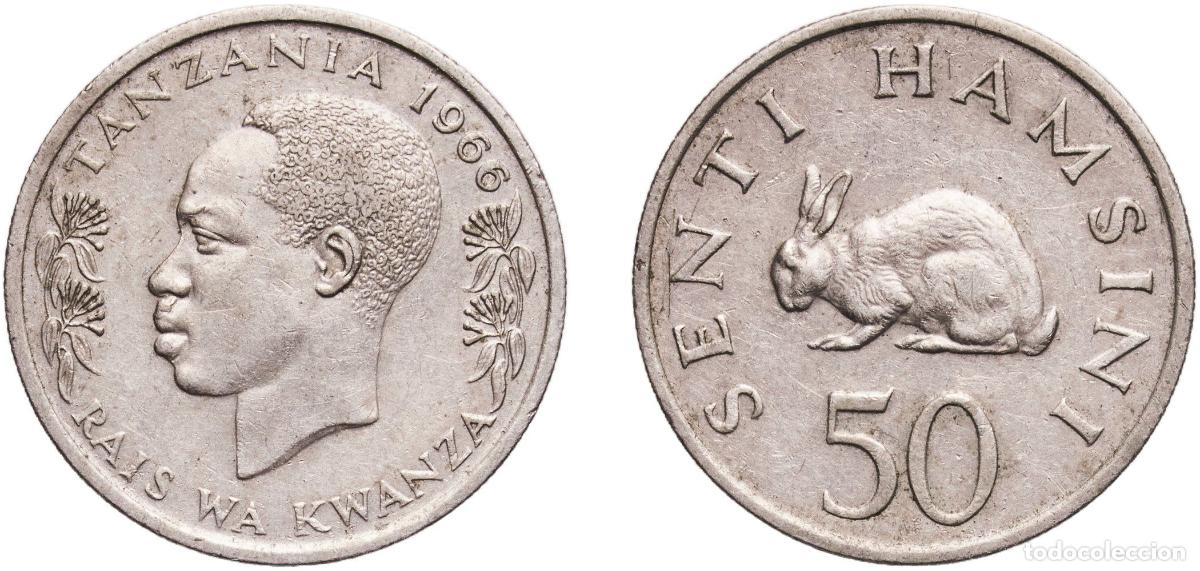 Material numism&aacute;tico: Tanzania Republic 1966 50 Senti Copper-nickel (75% Copper, 25% Nickel) Royal Mint (Tower Hill) (625