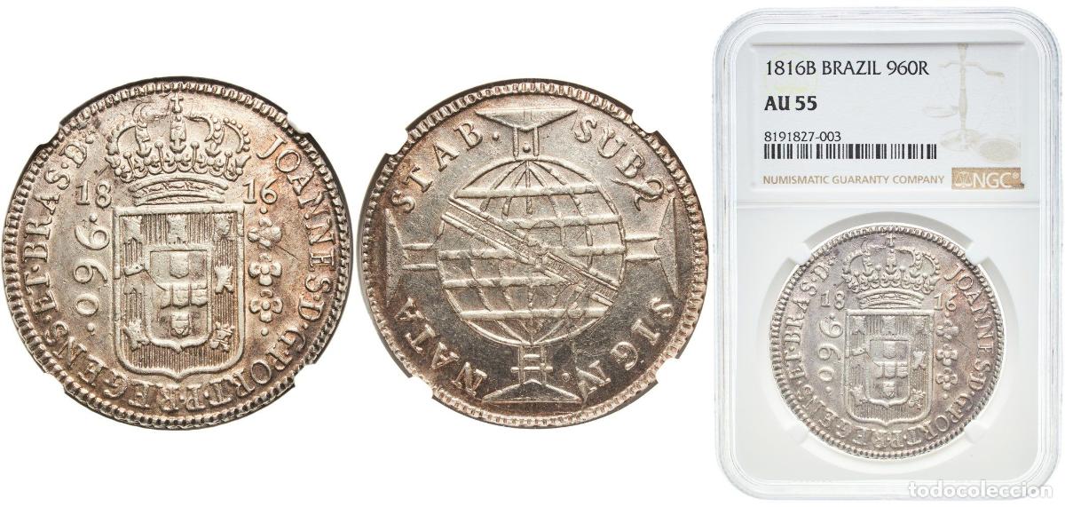 Material numism&aacute;tico: Brazil Portuguese colony 1816 B 960 R&eacute;is - Jo&atilde;o Prince Regent Silver (.896) Bahia Mint (2394441) 26