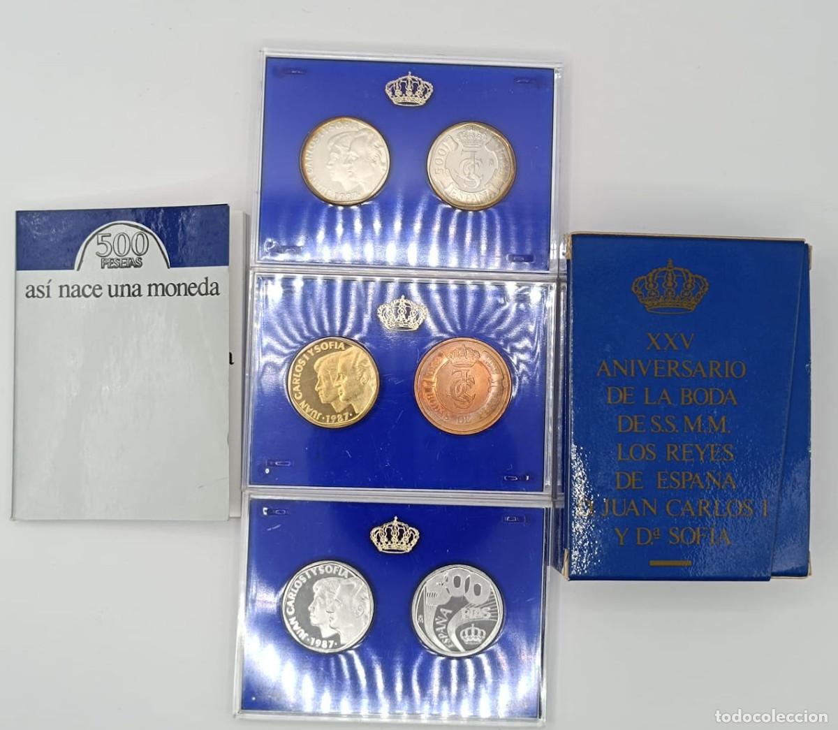 Material numism&aacute;tico: Set FNMT 1987 &ldquo;As&iacute; nace una moneda&rdquo; &ndash; XXV Aniversario Reyes Espa&ntilde;a