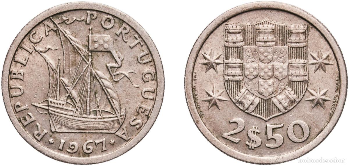 Material numism&aacute;tico: Portugal Second Republic 1967 2.50 Escudos Copper-nickel (75% Copper, 25% Nickel) Lisbon Mint (5545