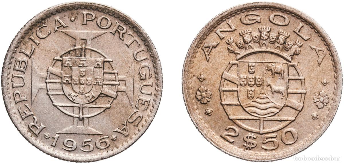 Material numism&aacute;tico: Angola Portuguese Overseas Province 1956 2.50 Escudos Copper-nickel Lisbon Mint (9991650) 3.5g AU
