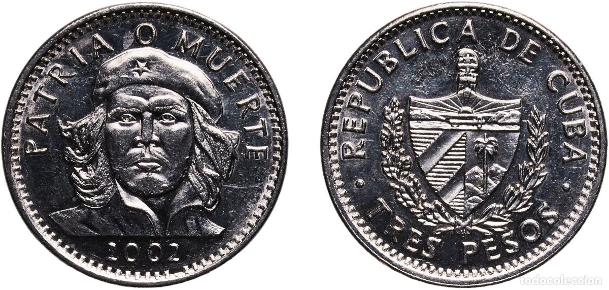 Material numism&aacute;tico: Cuba Second Republic 2002 3 Pesos (Che Guevara) Nickel plated steel Empresa Cubana de Acu&ntilde;aciones M