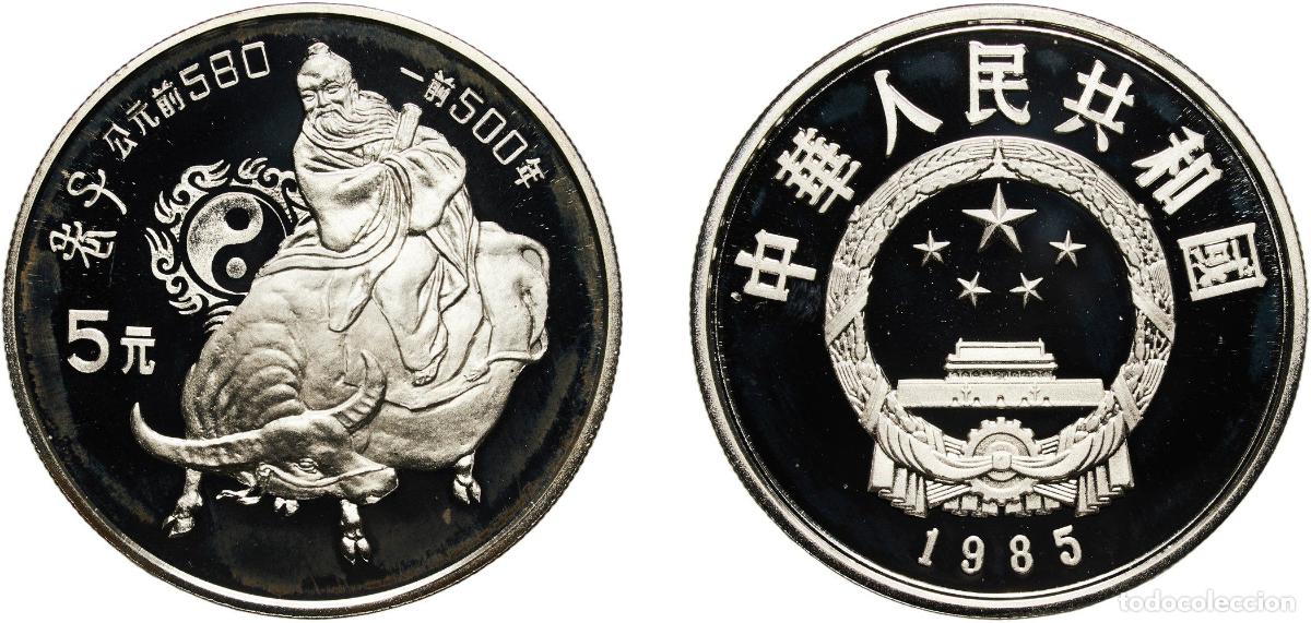 Material numism&aacute;tico: China People's Republic of China 1985 5 Yuan (Lao Zi) Silver (.900) Shenyang Mint (30000) 22.47g PF