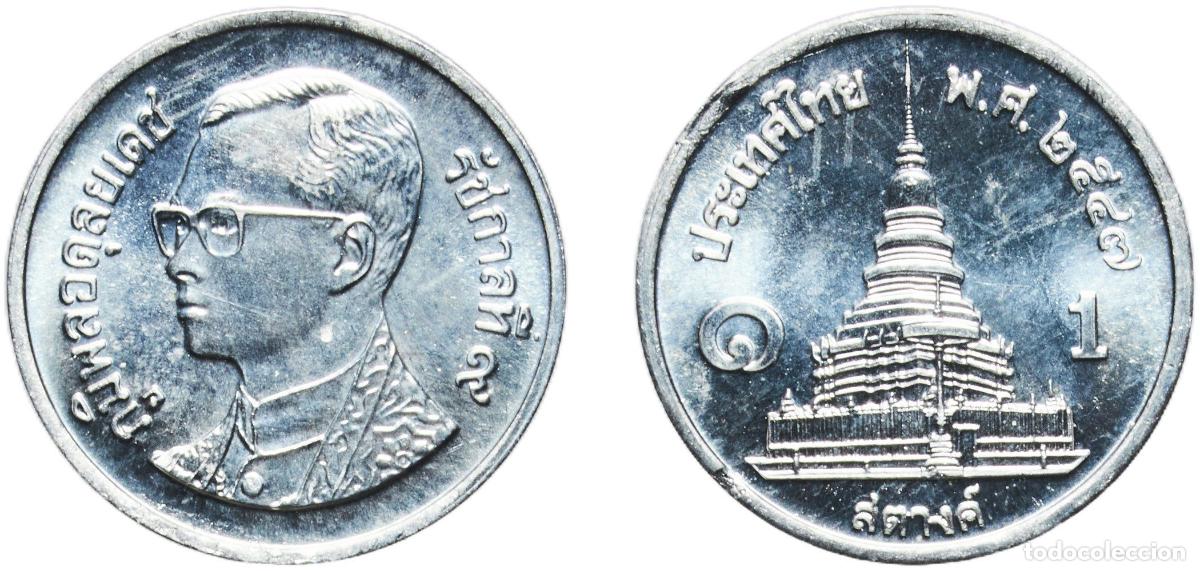 Material numism&aacute;tico: Thailand Kingdom 2547 (2004) 1 Satang - Rama IX Aluminium (10000) 0.51g UNC Y 186 Sch&ouml;n 340
