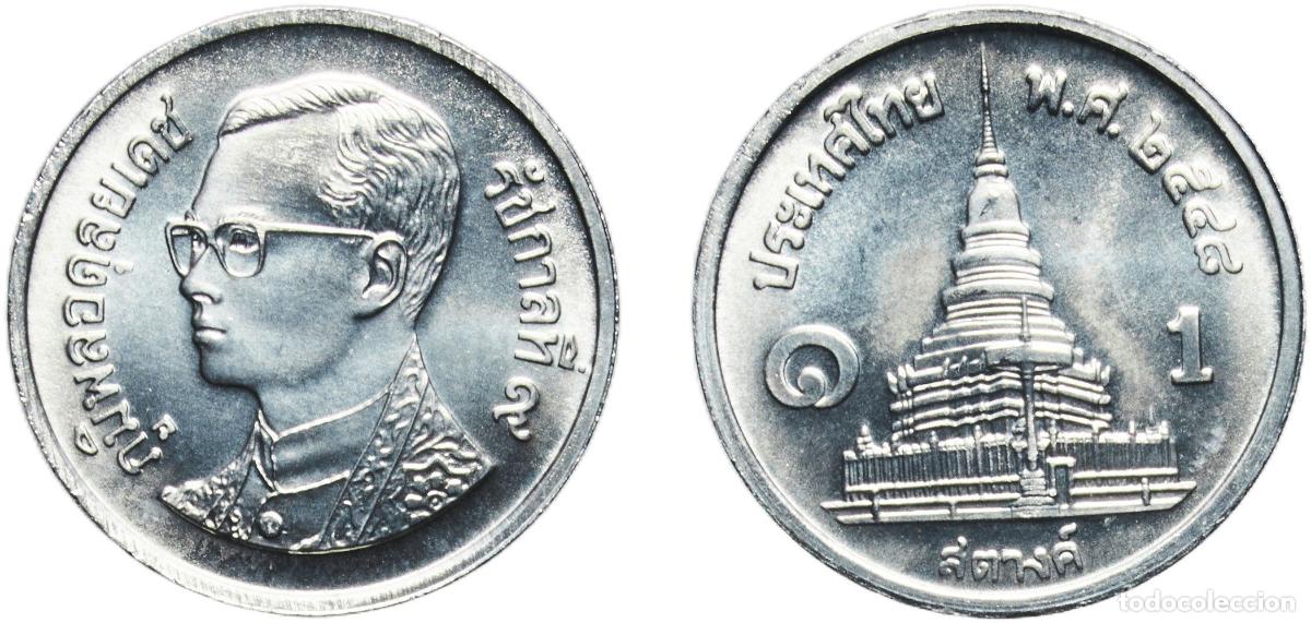 Material numism&aacute;tico: Thailand Kingdom 2548 (2005) 1 Satang - Rama IX Aluminium (20000) 0.47g UNC Y 186 Sch&ouml;n 340