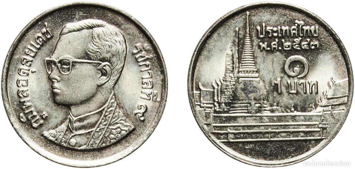 Material numism&aacute;tico: Thailand Kingdom 2543 (2000) 1 Baht - Rama IX (Non-magnetic) Copper-nickel (468610000) 3.39g UNC Y
