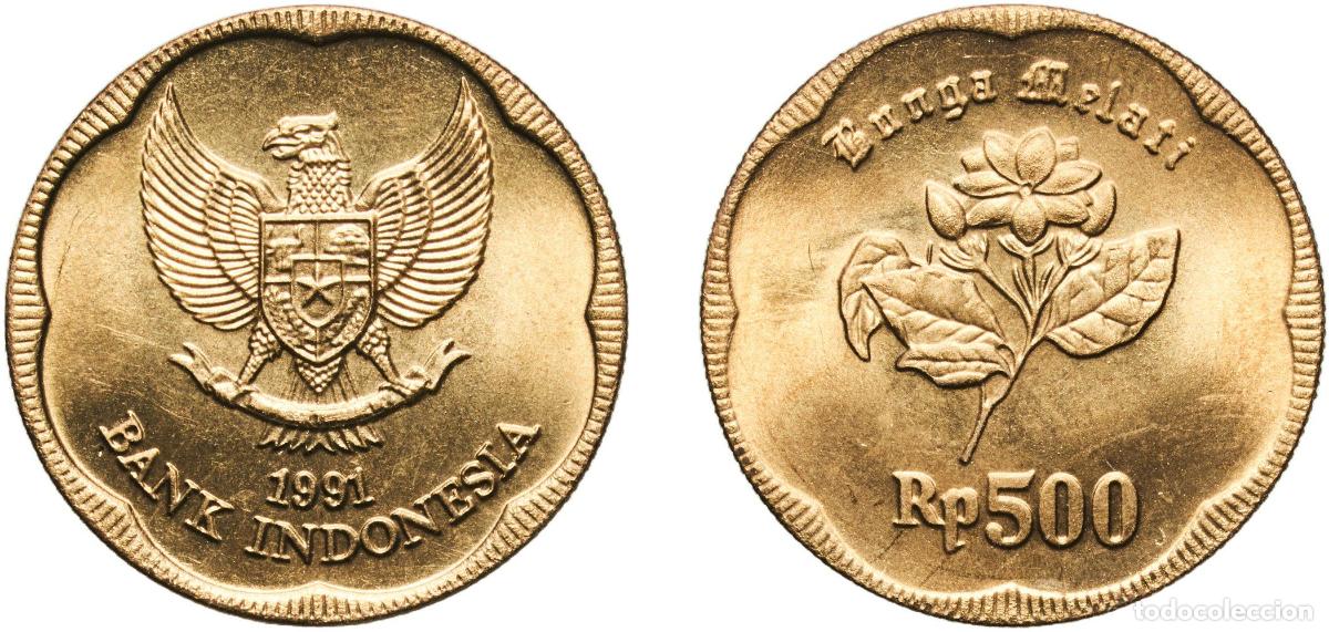 Material numism&aacute;tico: Indonesia Republic 1991 500 Rupiah Aluminium bronze Perum Peruri Mint (71000000) 5.37g UNC KM 54 S