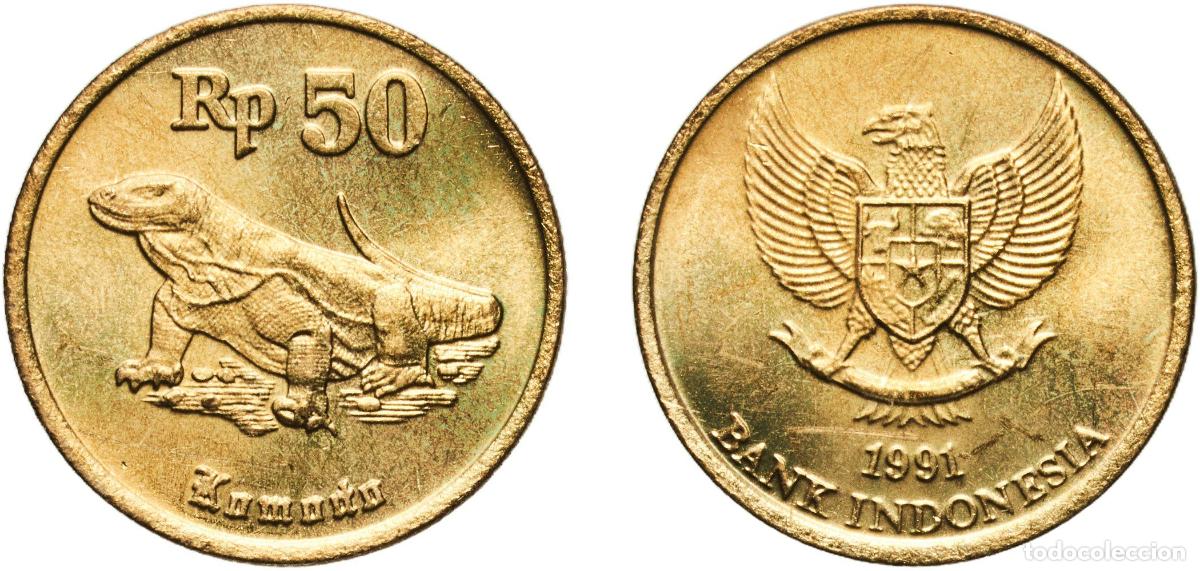 Material numism&aacute;tico: Indonesia Republic 1991 50 Rupiah Aluminium bronze Perum Peruri Mint (67000000) 3.13g UNC KM 52 Sc