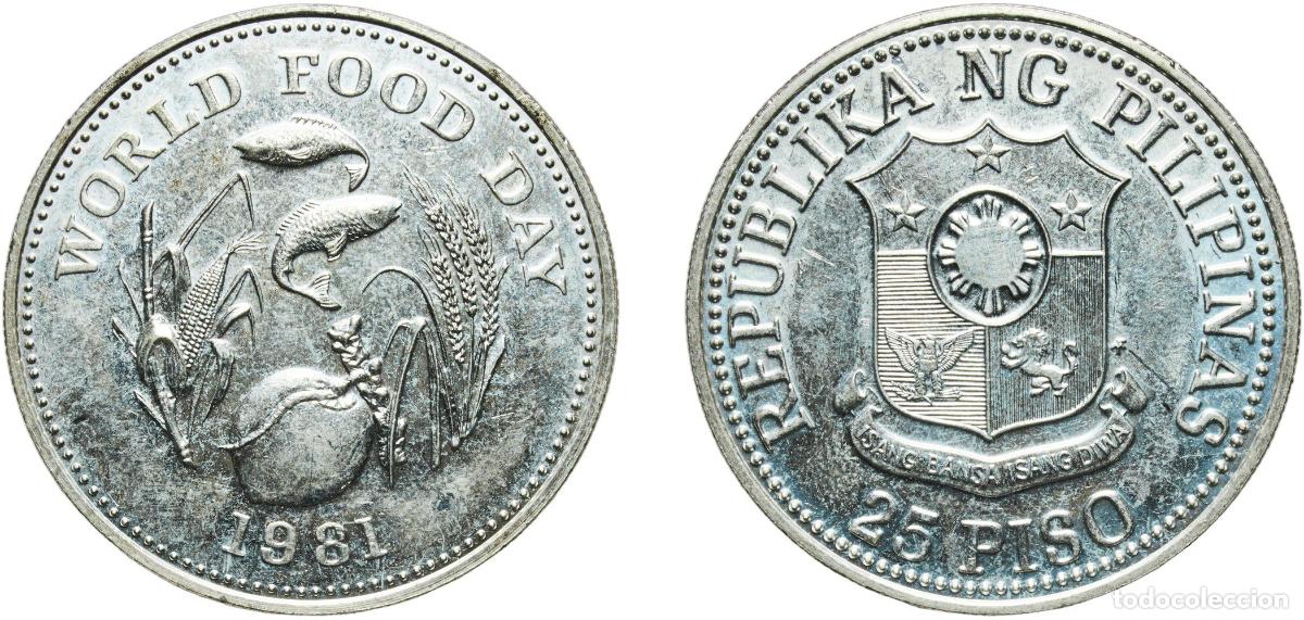 Material numism&aacute;tico: Philippines Republic 1981 FM 25 Piso (FAO) Silver (.500) The Franklin Mint (10000) 24.93g UNC KM 2