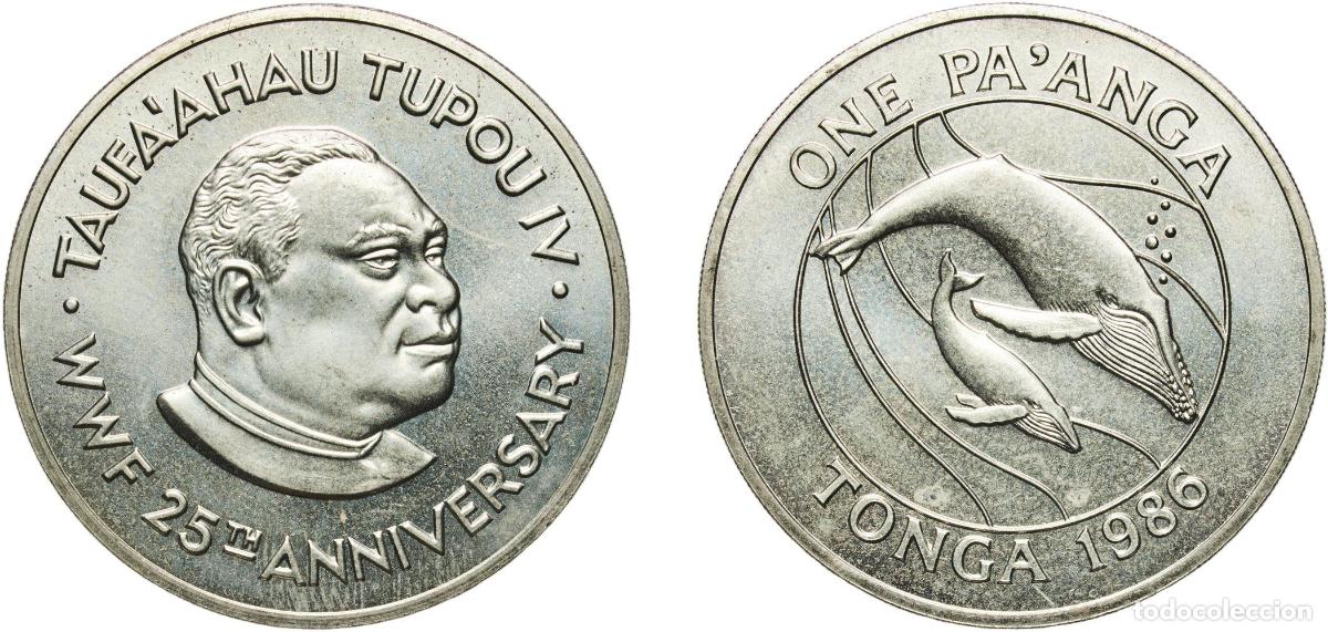 Numismatic Material: Tonga Kingdom 1986 1 Pa'anga - Taufa'ahau Tupou IV (World Wildlife Fund) Copper-nickel 28.32g UNC