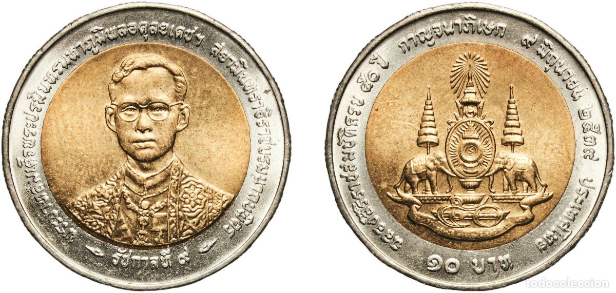 Material numism&aacute;tico: Thailand Kingdom 2539 (1996) 10 Baht - Rama IX (Golden Jubilee) Bimetallic: aluminium bronze centre