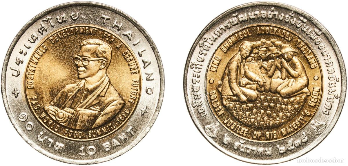 Material numism&aacute;tico: Thailand Kingdom 2538 (1995) 10 Baht - Rama IX (FAO Agricola Medal) Bimetallic: aluminium bronze ce