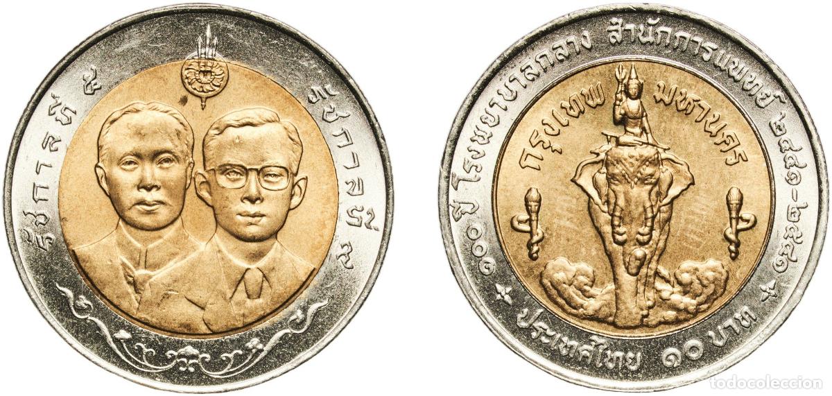 Material numism&aacute;tico: Thailand Kingdom 2541 (1998) 10 Baht - Rama IX (Klang Hospital) Bimetallic: aluminium bronze centre