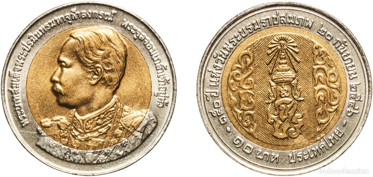 Material numism&aacute;tico: Thailand Kingdom 2546 (2003) 10 Baht - Rama IX (King Chulalongkorn) Bimetallic: aluminium bronze ce