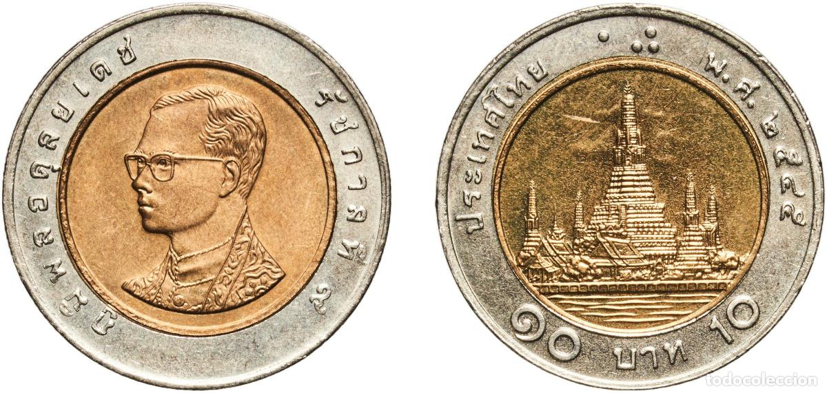 Material numism&aacute;tico: Thailand Kingdom 2545 (2002) 10 Baht - Rama IX Bimetallic: aluminium bronze centre in copper-nicke