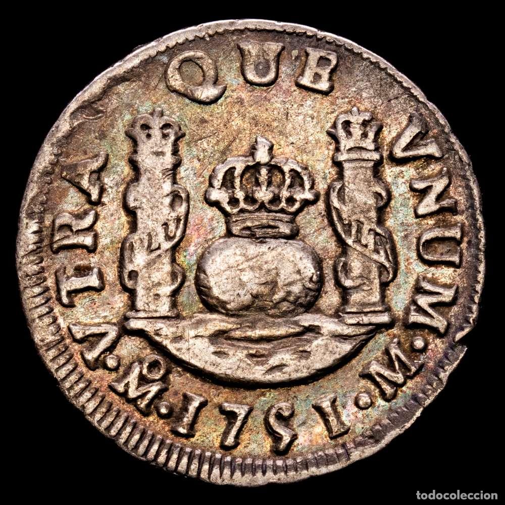 Material numism&aacute;tico: Fernando VI (1746-1759). 1 real. 1751. M&eacute;xico. M. (Cal-190). Ag. 3,33 g. P&aacute;tina. VF+.