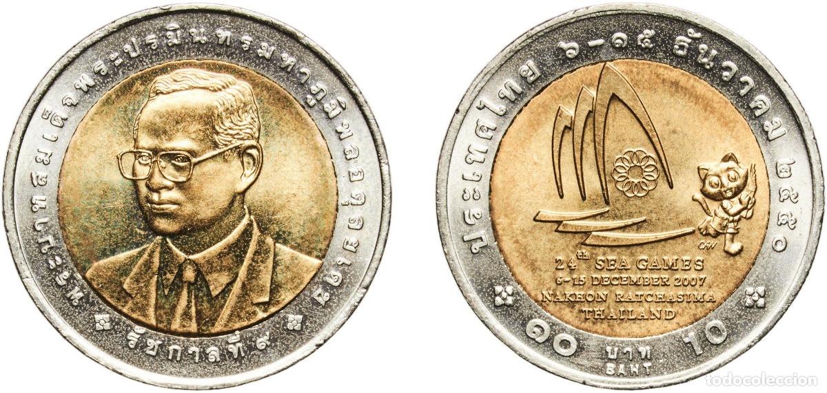 Material numism&aacute;tico: Thailand Kingdom 2550 (2007) 10 Baht - Rama IX (24th SEA Games) Bimetallic: aluminium bronze centre