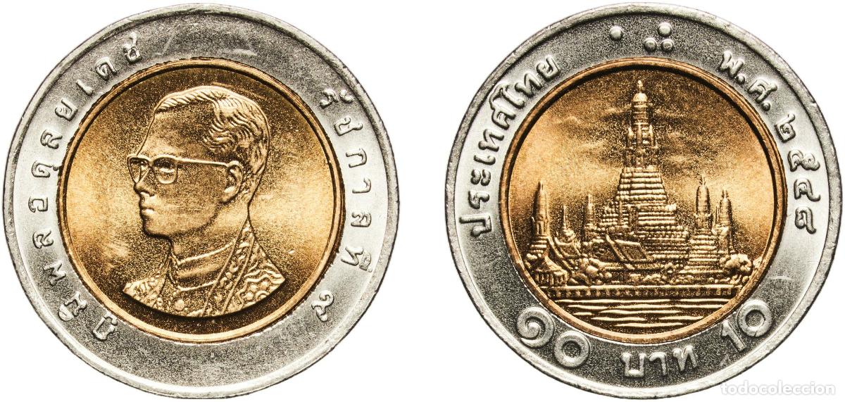 Material numism&aacute;tico: Thailand Kingdom 2548 (2005) 10 Baht - Rama IX Bimetallic: aluminium bronze centre in copper-nickel